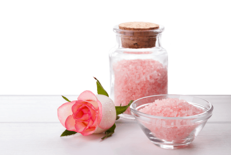 Homemade Rose Essential Oil Bath Salts