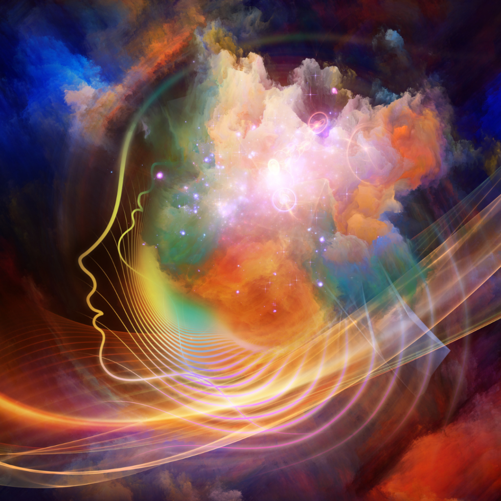 Image of a head depicting brain fog in an illustrative way